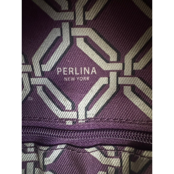 Perlina New York Crossbody Bag Caramel-Brown Leather Small Compact 9x6" Handbag - Picture 11 of 12